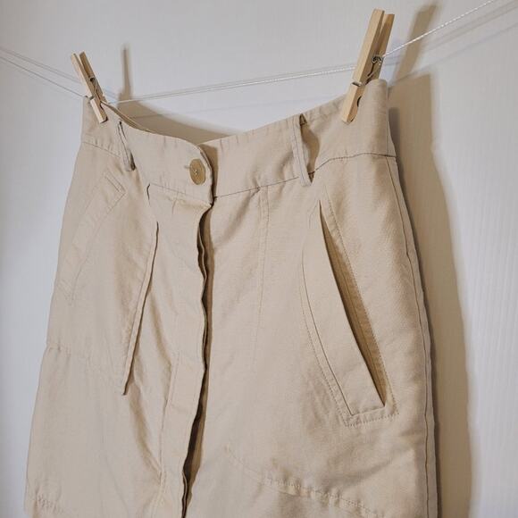 Ann Taylor Utility Mini Skirt Tan - 10 - Picture 4 of 7